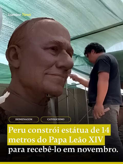 Peru constrói estátua de 14 metros do Papa Leão XIV para recebê-lo em novembro.